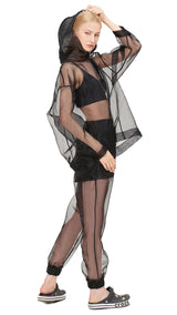 organza plain black pants with sewn-in boxers