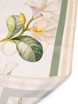 white and yellow hawaiian flower print silk scarf lahov