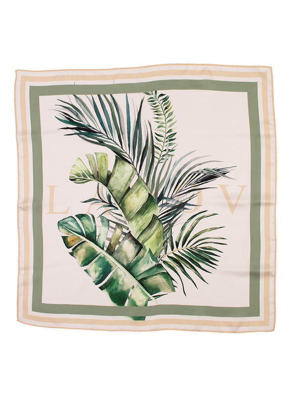 tropical print silk scarf